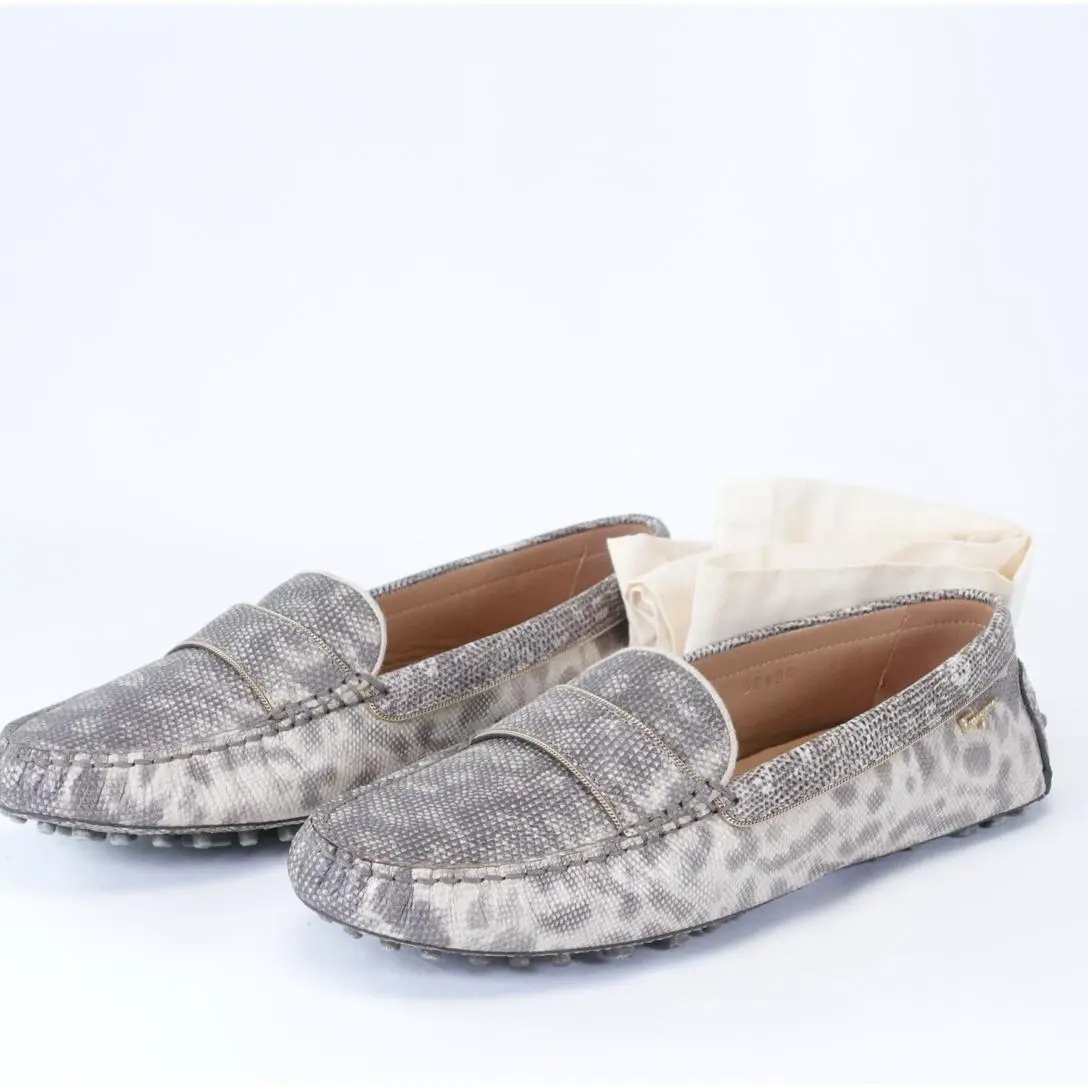 (Preowned) Reu 13739 Salvatore Ferragamo - Lizard Skin Loafers 7