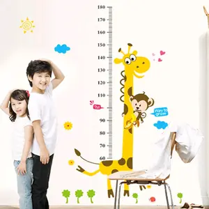 NieNie Sticker Wallpaper Dinding Pengukur Tinggi Badan Anak Cartoon Giraffe Ruler 50x70cm - CZ64 - No Color