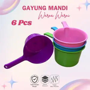 Set 6Pcs Gayung Mandi Jumbo Tebal Berkualitas set  perlengkapan Bayi Tempat