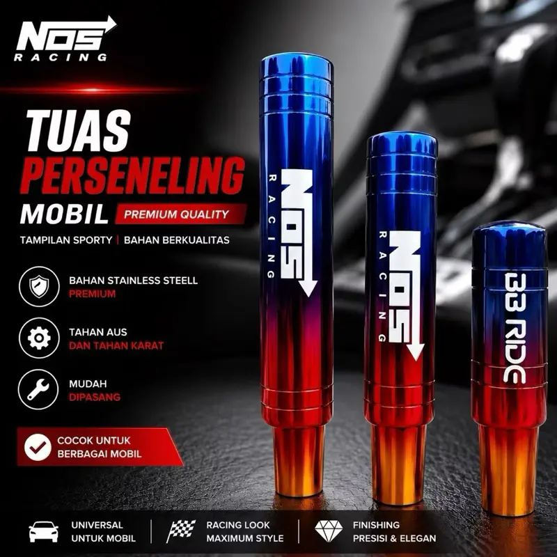 Nos Racing Tuas Perseneling Mobil Premium Quality Bahan Stainless Steel Tahan Aus Dan Karat Mudah Dipasang Cocok Untuk Berbagai Mobil