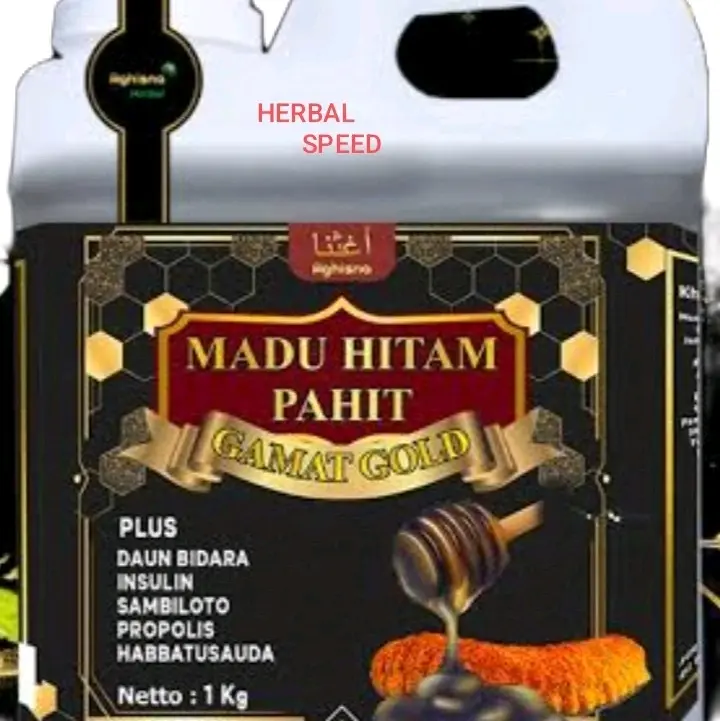 Hitam Plus Gamat Gold Isi 1KG Herbal Syrup Honey madu pahit asli