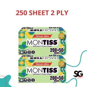 ( Paket 4 Pack) Montiss Facial Tissue 250Sheet - 2Ply - Tissue Halus - Lembut Promo murah -