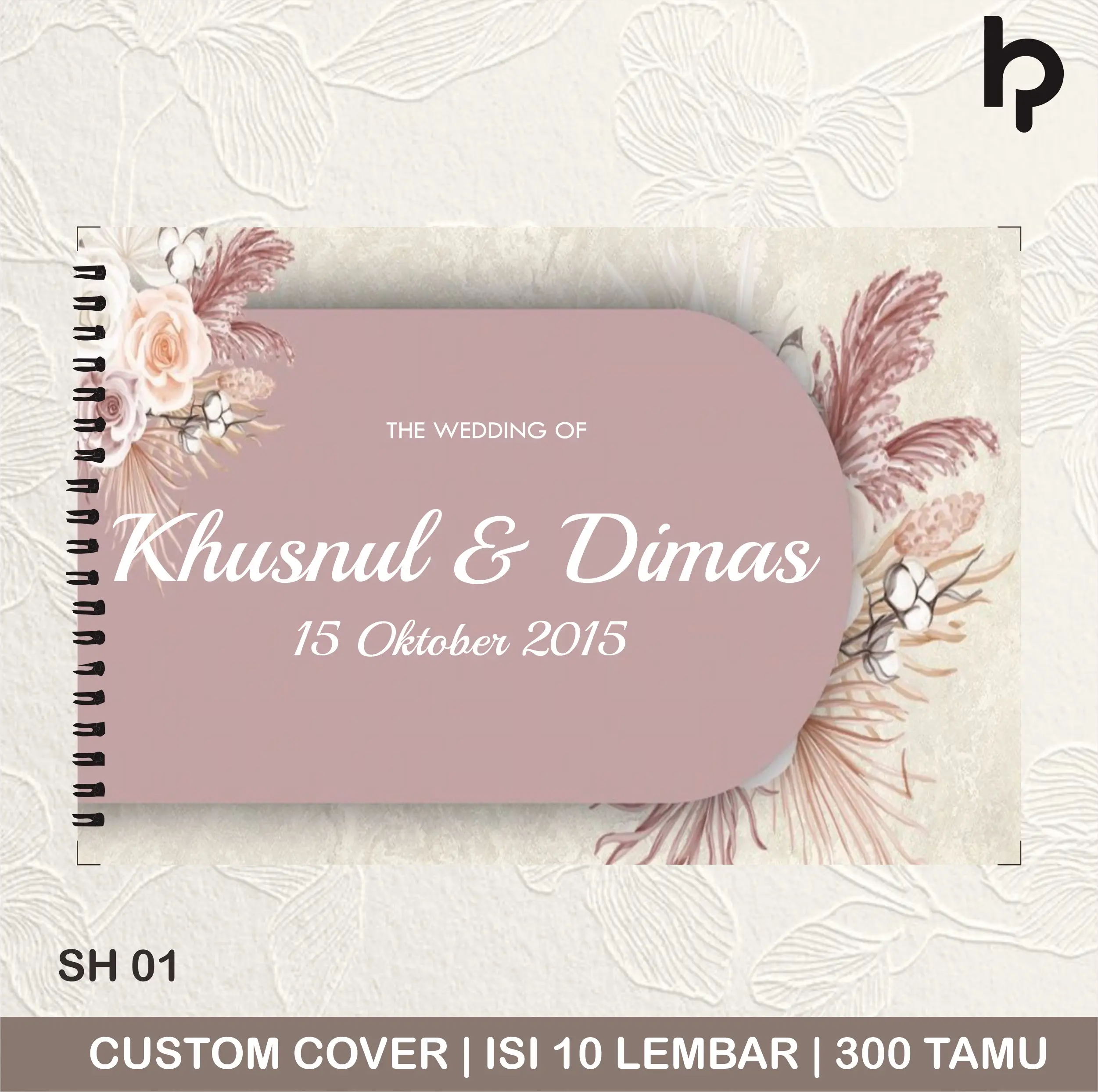 Buku Tamu Custom cover runtuk Tamu Undangan dan Pernikahan soft cover