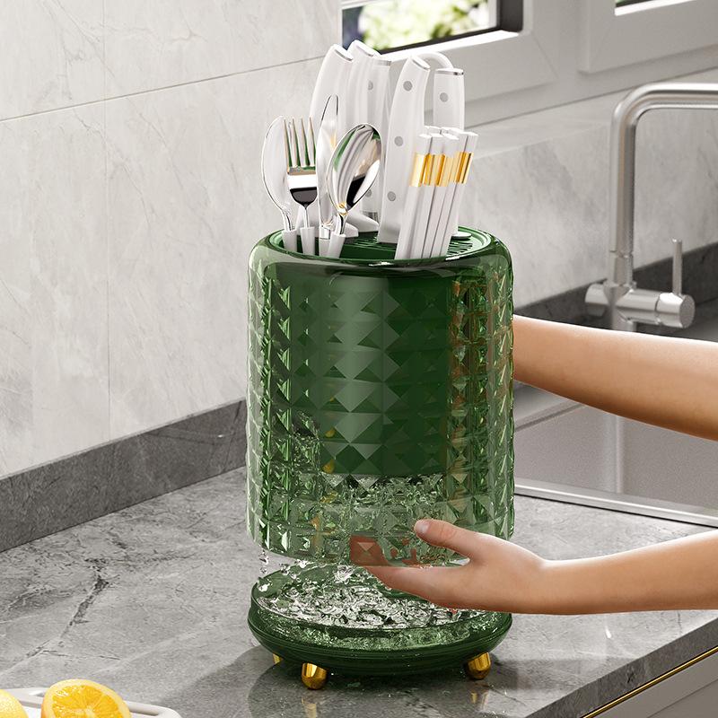 New Rotating 2 in 1 Utensil and Knife Holder Cutlery Holder Knife Organizer Utensil Organizer 4