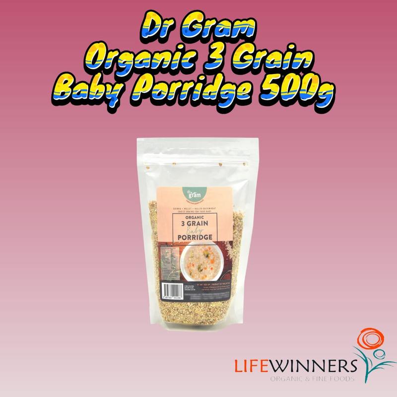 Dr gram | Rich in fiber | Ric in iron |  Whole grain | 3 grain baby porridge 500g cereal Breakfast 0