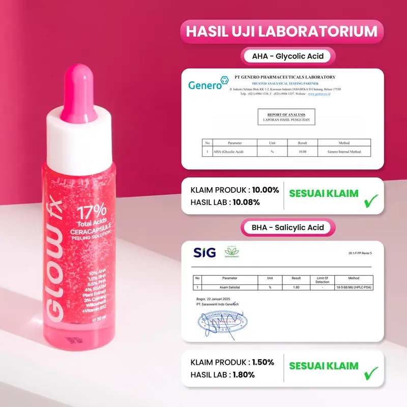 GLOW FX - 17% Total Acids CeraCapsule Peeling Solution - Serum Exfoliasi Wajah Mengandung Glycolic Acid Untuk Mencerahkan dan Menghaluskan Wajah 6