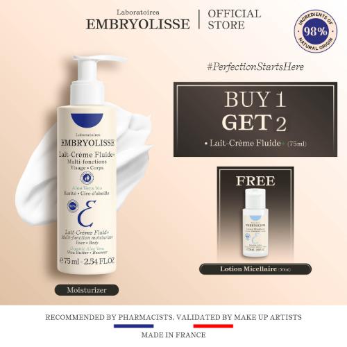 Gambar BUY 1 GET 2 - Embryolisse Lait Creme Fluide+ 75ml Pelembab Wajah & Tubuh - Oily Skin +Micellar Lotion 50ml dari Embryolisse Indonesia Kota Administrasi Jakarta Barat Tokopedia