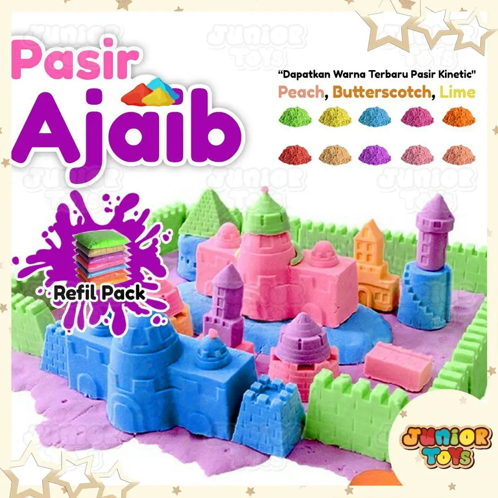 Mainan Pasir Ajaib Kinetik Edukasi Anak Magic Kinetic Sand Refill Isi Ulang 250 500 gram 1 Kg