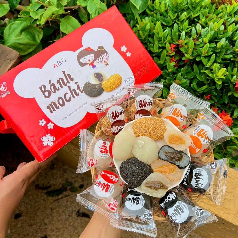 Bánh Mochi Cô Gái Đài Loan Mix Vị ABC 2,2kg Loại Ngon 4 Vị Mè Đen ,Mè Trắng Đậu Phộng ,Đậu Đỏ Thức Ăn Cake Nho Chua An Toàn Thực Phẩm
