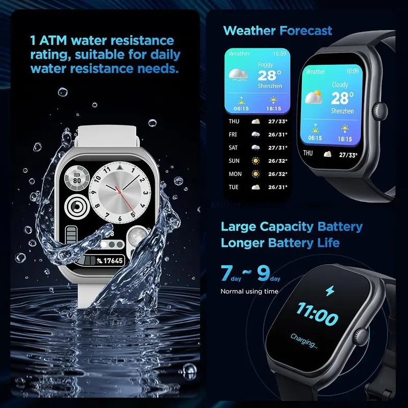SKMEI B59 Smart Watch Model baru | Layar TFT melengkung 2,01 inci | Tahan air 1ATM | Panggilan Bluetooth | Wallpaper kustom jam tangan pintar Pemantauan kesehatan jam tangan pintar Jam tangan pria Jam tangan wanita 4