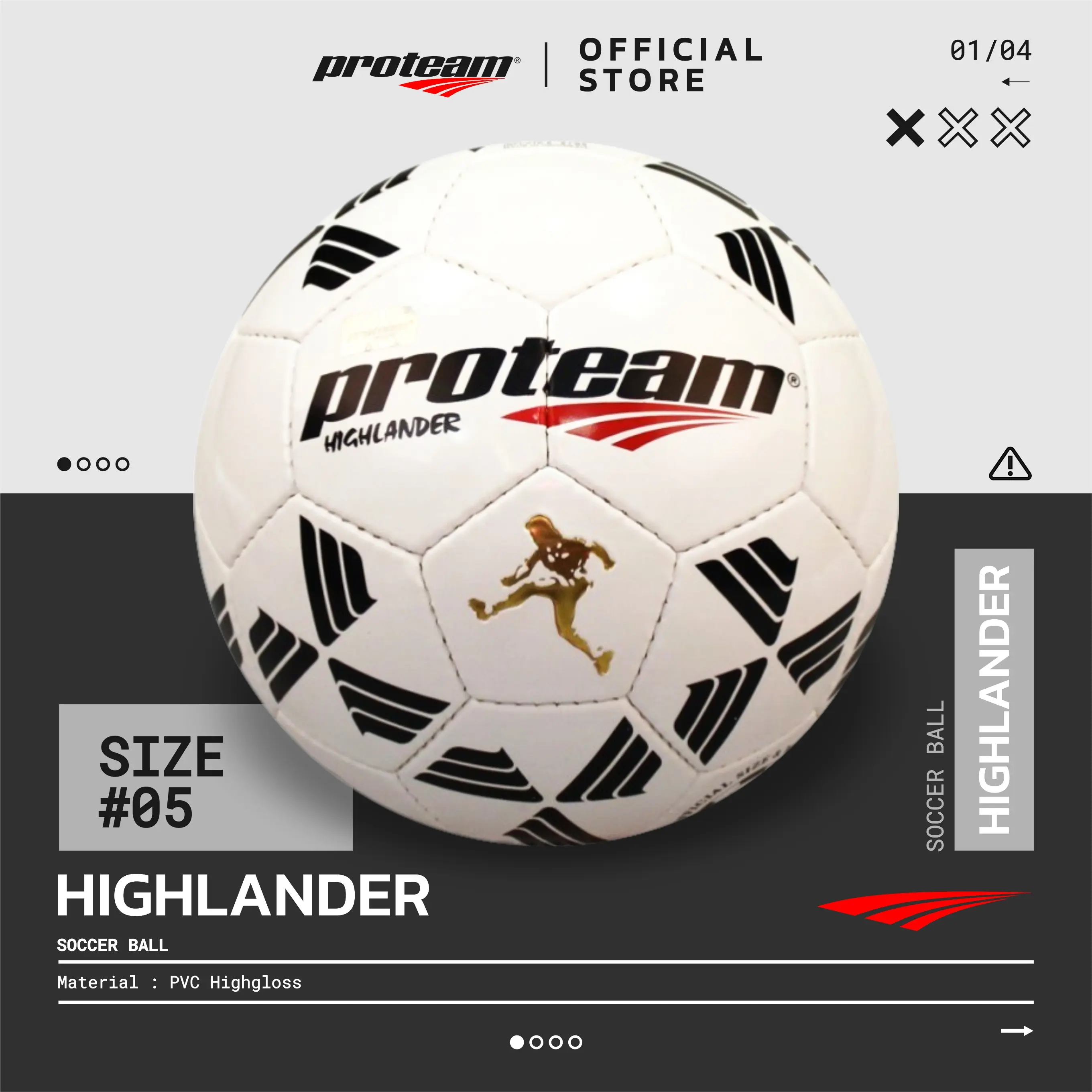 Bola Soccer Proteam Highlander Size 5