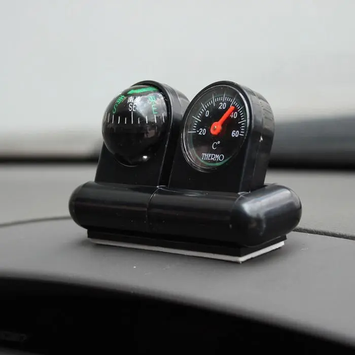 Car Compas & Thermometer / Kompas Mobil - Black A959