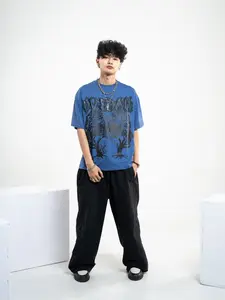 Boxy Cut T-Shirt cotton 20s OverallDecking Foam Denim