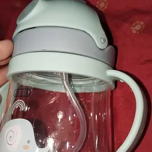 Preferred&Dr.isla Gelas Lucu Anak BY01 250ml Sedotan Anti Tersedak BPA Free Double Handles Tutup Pop-up Cocok untuk Anak di Atas 6 Bulan Desain 360 Derajat Bahan Polypropylene/Silikon