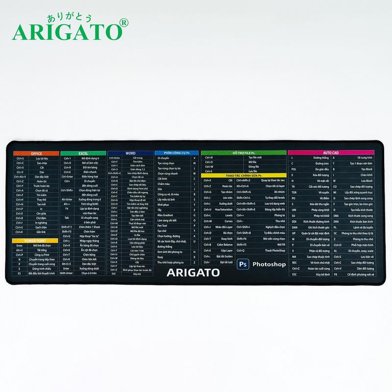 Lót chuột phím tắt khổ lớn 70x30x0.2cm dày dặn bám chuột