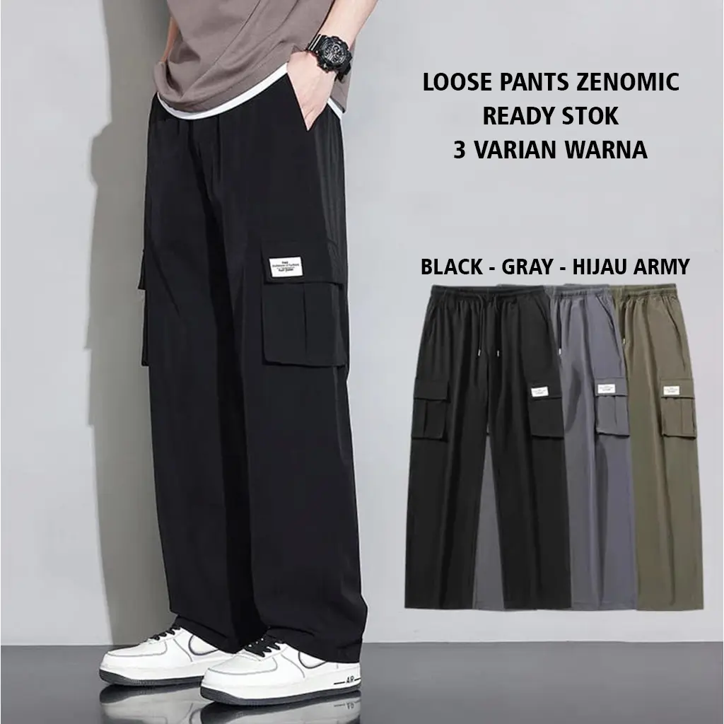 PROMO - CELANA PANJANG CARGO LONGGAR OVERSIZE BAGGY LOOSE PANTS PRIA KOREAN STYLE