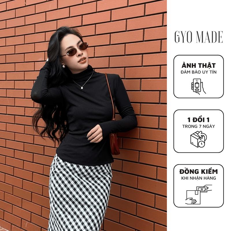 Mở Bán Áo Thun Cổ Lọ Đen GYOMADE Ôm Body Tôn Dáng Chất Thun Giấy Cao Cấp Mỏng Nhẹ Mặc Mát | GA091