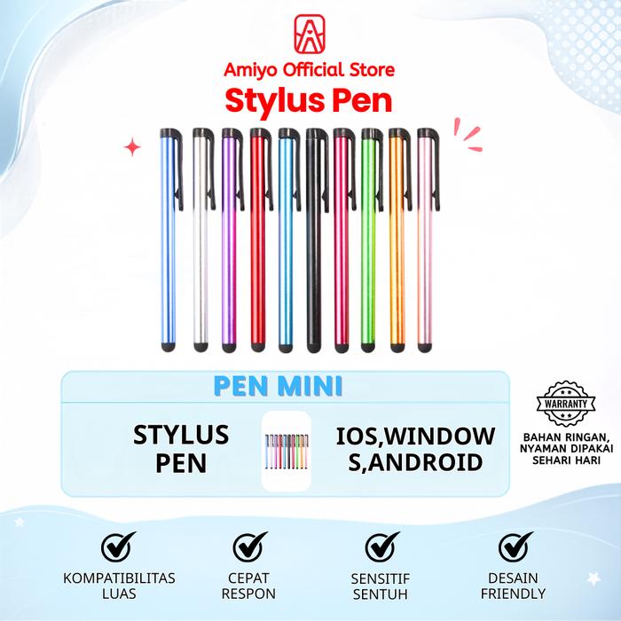 Gambar Amiyo Stylus Pen Mini for Tablet Smartphone Pena Plastik dari Amiyo Official Store Kota Administrasi Jakarta Barat Tokopedia