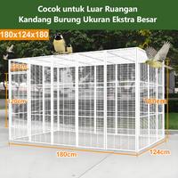Gambar 【6.6】Kandang Burung XXL Ekstra Besar dengan Desain yang Kokoh Kandang Burung Outdoor yang Cocok untuk Berbagai Jenis Burung, Kucing, Anjing, dan Burung Beo Konstruksi Modular yang Kokoh Cages & Accessories - 180*180*180CM dari PaPaPet.id Kab. Tangerang 1 Tokopedia