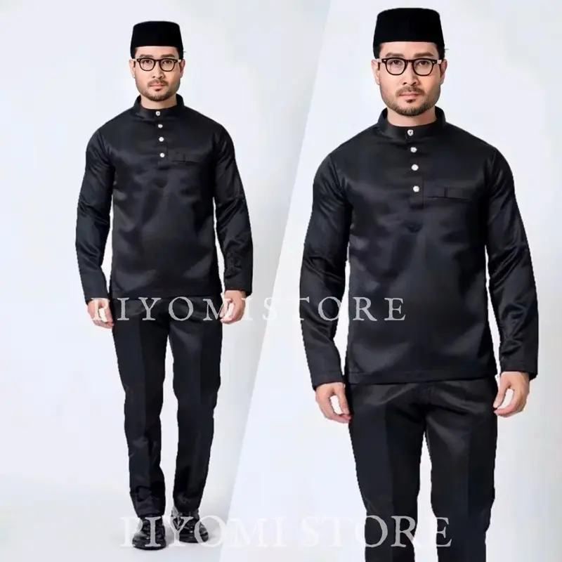 ￼Set baju celana melayu cekak musang teluk belanga pria Premium 1