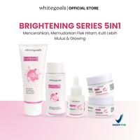 Gambar Whitegoals Brightening Series 5in1 - Skincare Paket Brightening - Facial Wash + Essence Toner + Serum + Day Cream + Night Cream - Membantu Mencerahkan Wajah & Flek Hitam - 5 Pcs dari Whitegoals Kota Pekalongan 1 Tokopedia