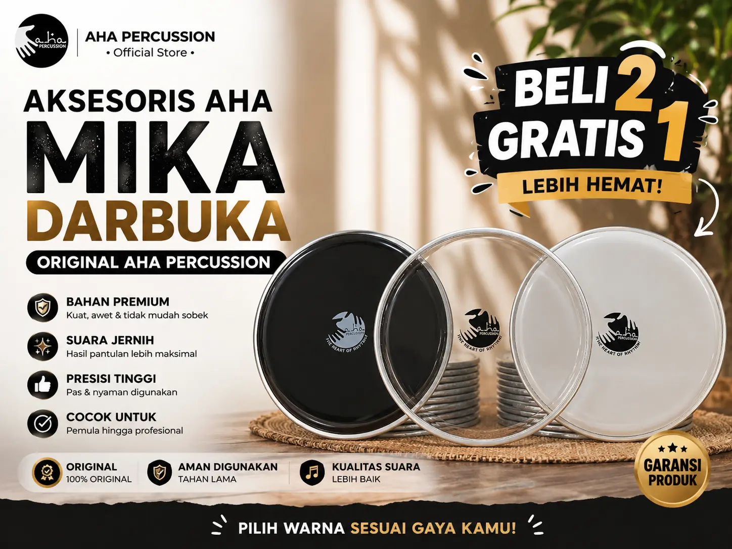 Mika Darbuka Aha Original | ukuran 9inch