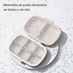 Caja para pastillas portátil de 8 compartimentos, 1 unidad de contenedor para pastillas con tapa removible y cierre, Organizador de pastillas para el hogar para medicamentos diarios, suplementos, vitaminas, aceites de pescado
