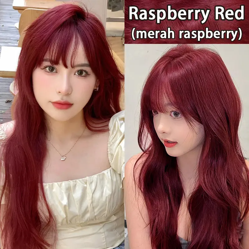 Warna Viral Pewarna Rambut Cranberry Red Hair Colour 200ml Tanpa Bleach Bahan Herbal Cat Rambut Tak mudah luntur Cat sendiri dengan mudah (ash brown / coklat hazelnut / golden brown / ungu hitam / milk tea) 0