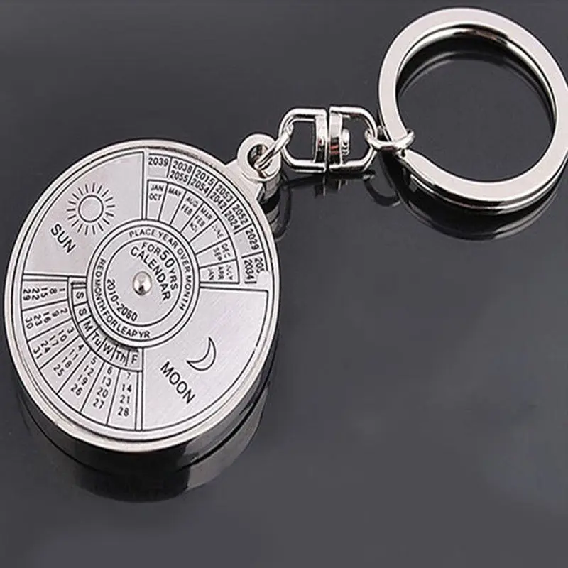 Gantungan kunci unik kalender abadi 50 tahun 2010-2060 Stainless steel 1