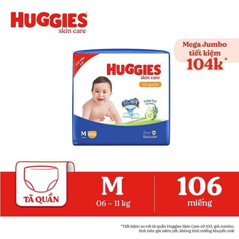Bỉm HUGGIES MEGA JUMBO SKINCARE đủ size M106/L104/XL88/XXL80