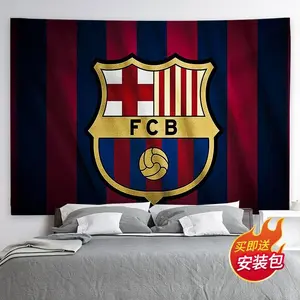 Kain hiasan dinding logo klub sepak bola untuk asrama, kamar sewa, bar, studio, dan dekorasi dinding.