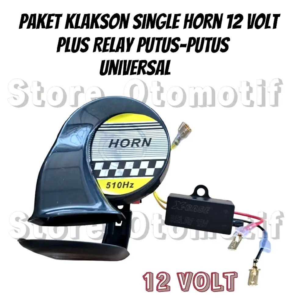 Paket Hemat Klakson Standar Keong single 12volt + Relay putus putus 12 volt cocok untuk semua motor  bisa pakai Motorcycle Kendaraan