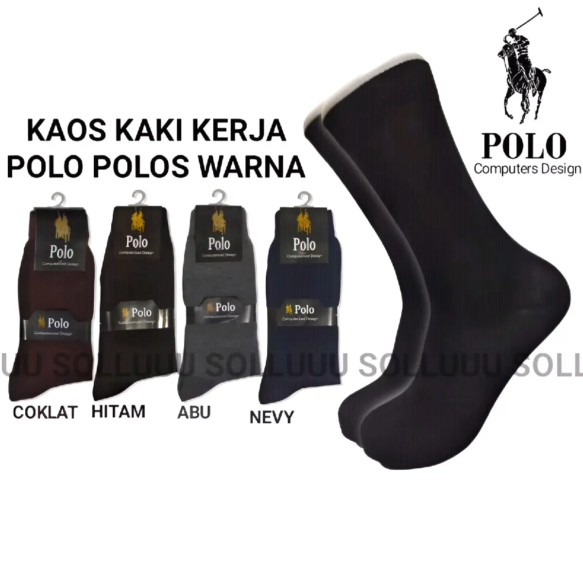 Kaos Kaki Kerja Kantoran Polo Polos Hitam,Coklat,Navy,Abu Panjang Sebetis Bahan Spandek Katun Menyerap Keringat Nyaman Saat Di Pakai Pria Dewasa Tebal   Cowok Formal Remaja