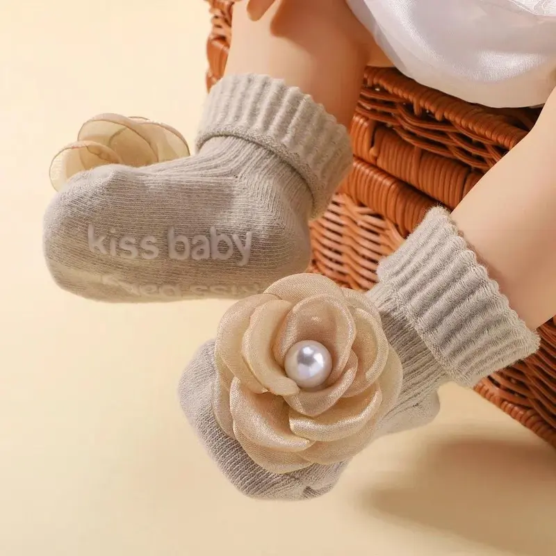 1 Set Sweet Lace Rose Flower Baby Socks Hair Band Set Infant Toddler Non Slip Breathable Short Socks Newborn Headband Sets Gift 5