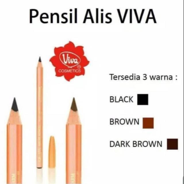 Viva Pensil Alis Ori FREE Spoils Pencil Black, Dark, Brown ORIGINAL 100% 2