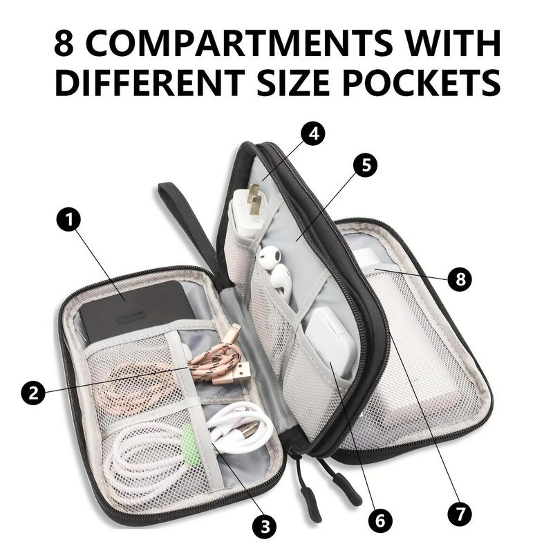 Product Introduction of Electronics Accessories Storage Bag, 1 Count Waterproof Cable Organizer, Travel Essentials Storage Bag, Portable Storage Bag for Home & Travel, Computer 2