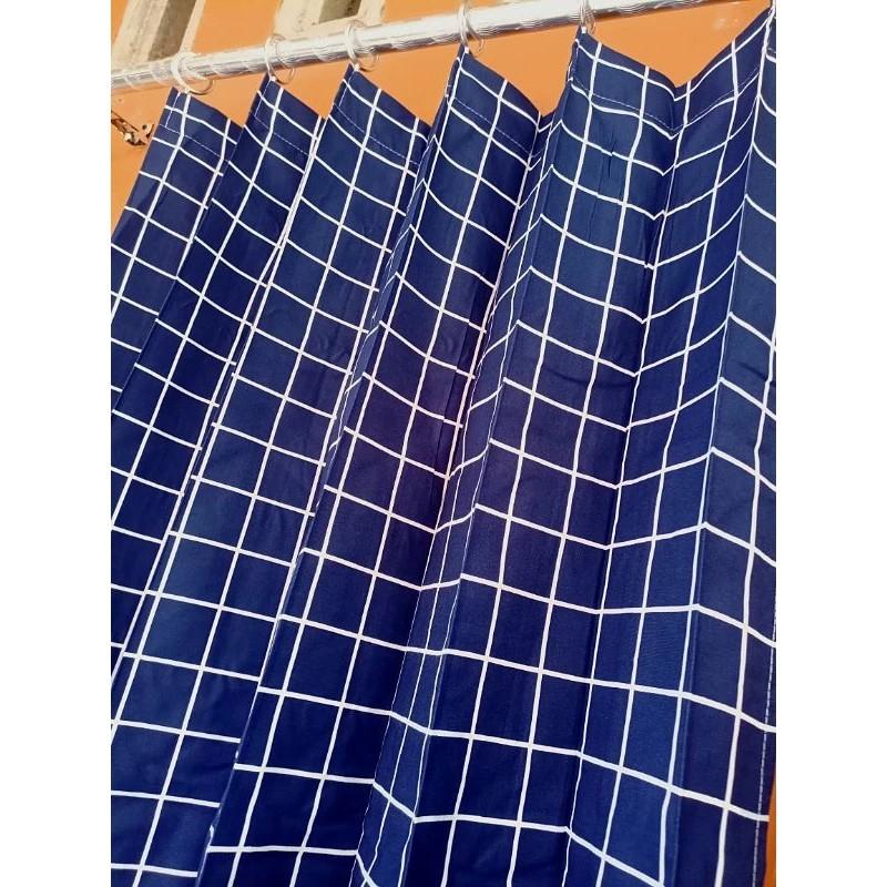 Product Introduction of tirai Gorden Plisket Katun Polymicro Terbaru Motif Kotak-Kotak dengan Dekorasi Menarik Dekorasi Pintu Jendela Biru minimalis murah kawat white hordeng plimickro Curtain abu aesthetic 2