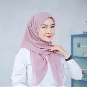 Hijab Segiempat Bella Square Premium Jahit Tepi Polycotton - Kerudung Nyaman Lembut Muslim