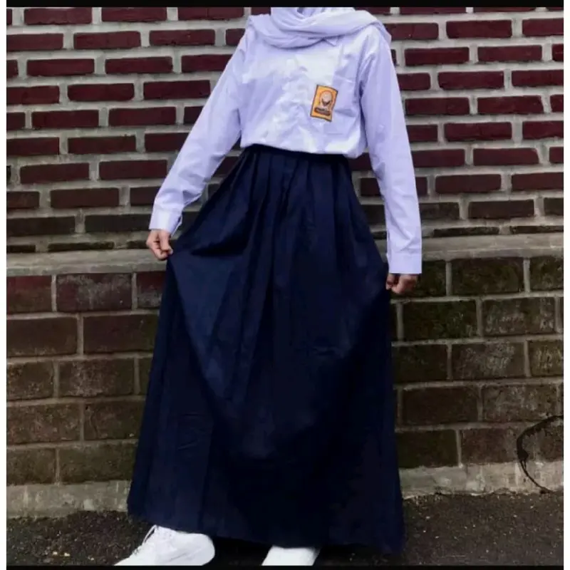 Seragam Sekolah Rok Panjang Full Rempel SMP/SMA Dewasa High 1