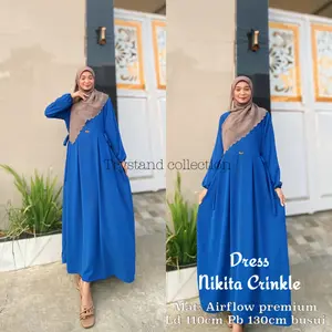 (Langsung kirim) NIKITA DRESS CRINKLE AIRFLOW BUSUI