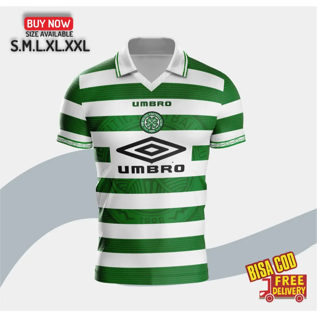 Baju Jersey Celtic 1997 1998 Full Printing Custom