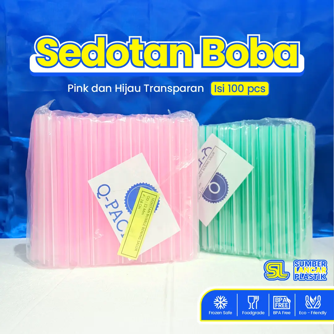 Q-PACK Sedotan BOBA [ISI 100PCS] 9mm/12mm | Sedotan Minuman | Sedotan Besar