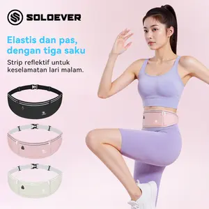SOLOEVER Tas Pinggang Olahraga Waterproof Premium Pria Wanita – Waistbag Running Belt Kapasitas Besar Elastis Stylish untuk Lari & Outdoor