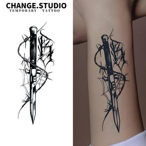 รอยสักชั่วคราว ดีไซน์หมูป่า ดีไซน์คม มีอายุ 15 วัน กันน้ำและทนต่อการสึกหรอ สติ๊กเกอร์รอยสัก