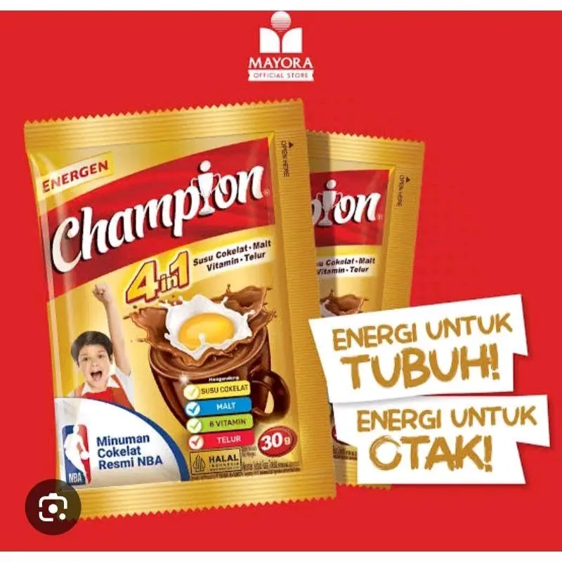 [20 Sachet] Champion Energen Susu Coklat Cokelat Chocolate Kemasan 2000 x 20 Sachet 0