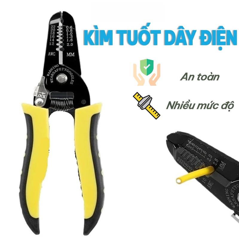 Kìm Tuốt Dây Điện, Dây Cáp Đa Năng Tay Cầm Chắc Chắc Nhiều Kích Thước Dây Dụng…