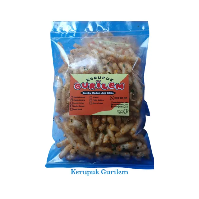 KERUPUK GURILEM BUMBU DADAKAN BY SNACK PHOBIA Cemilan Pedas 5