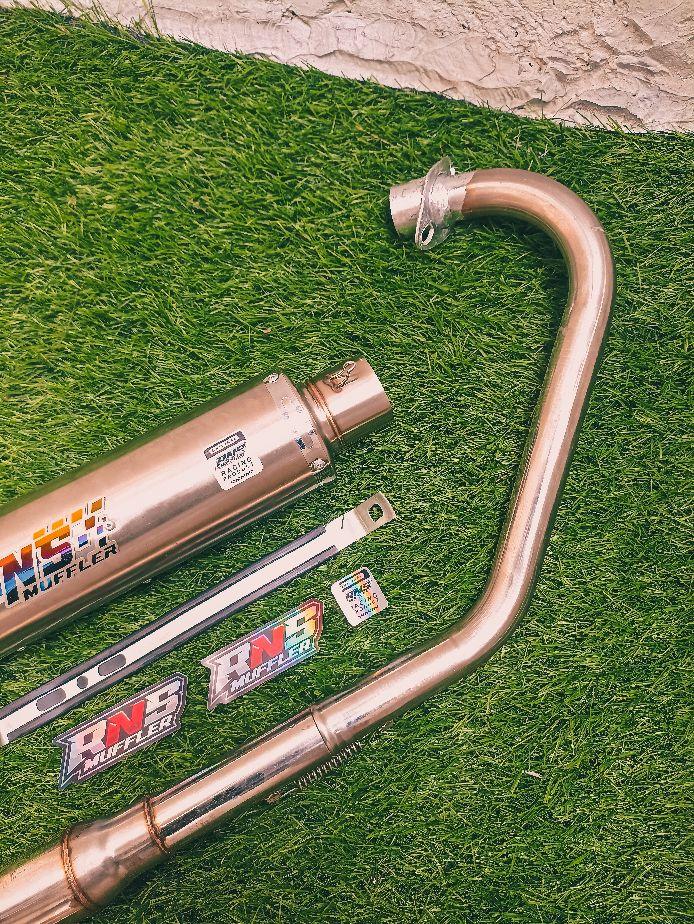 Knalpot Racing ORIGINAL RNS MUFFLER TYPE S1 suara bass adem PNP untuk semua Motor all sport, Vixion, cbr, verza, mx new, mx old, dll Motorcycle