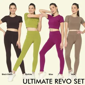 Baju Senam Wanita Setelan senam ukuran S sampai XXL REVO SET Olahraga Sport
