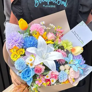 BungaSomi Flowers - Bunga Buket Cantik dengan Lilium Putih dan Bunga-Bunga Warna-warni untuk Hadiah Spesial